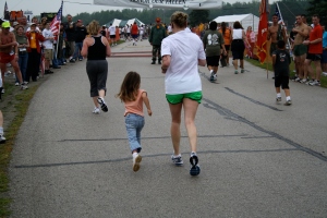 Laura & Bella finishing the race